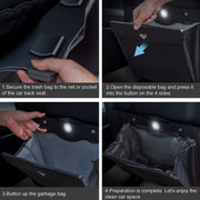Automaze Garbage Bag for Car, Multipurpose Hanging Car Trash Bags with Smart LED, Waterproof Trash Can for Car Back Seat with 15 PCS Disposable Garbage Bags, Black