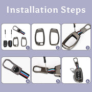 Automaze Metal 4 Button Flip Key Cover Compatible with Hyundai Cars With 4 Front Buttons, Model B4A