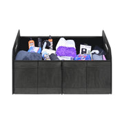 Automaze Trunk Organiser For Cars & SUV's, Foldable 2 Compartment Automotive Storage Box With 10 Pockets, Anti-Slip Velcro, Portable Boot Organiser