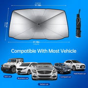 Automaze Car Sun Shade Windshield Cover, Sun Protection & Heat Insulation Foldable Car Front Sun Shade, Umbrella Windshield Sun Shade for Car Front Window Windsheild