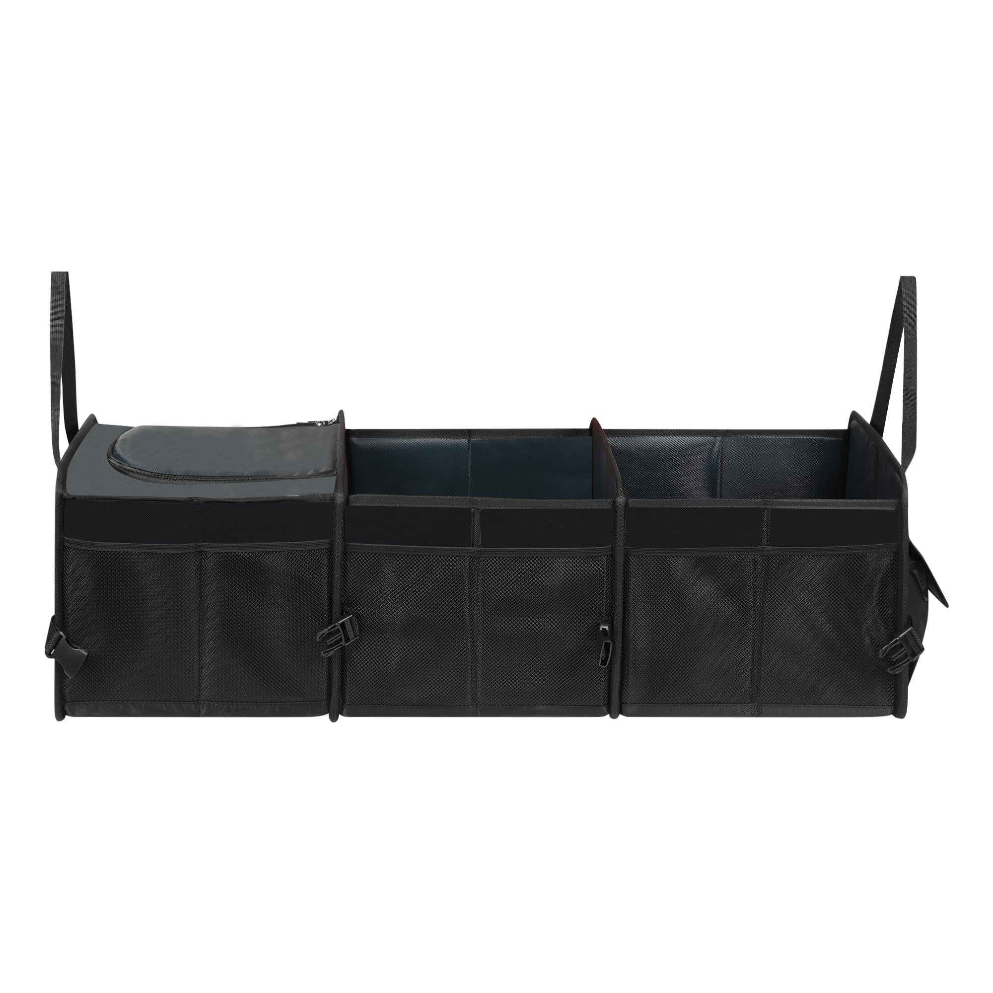 Automaze Sturdy Car Trunk Organizer with Premium Insulation Cooler Bag, Foldable Car Boot Organiser For SUV's, Multi Compartment Trunk Bag