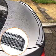 Automaze Upgraded 1.5m/4.92ft Universal Black Carbon Fiber Trunk Spoiler Lip Kit, Car Rubber Strip Bar Spoiler Tail-Fin Rear Wing Tailgate Fit for Most Cars(4.5cm x 1.5M)