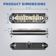 Automaze 4 X 12 LED Each Car Emergency Strobe Flasher Hazard Lights Surface Mount Grill Light Warning External Light for Vehicle Truck Trailer Van DC12-24V Red Blue