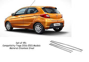 Automaze Cn-League Car Exterior Lower Window Garnish Trim Chrome in Stainless Steel, for Tata Tiago( Set of 4 Pc)