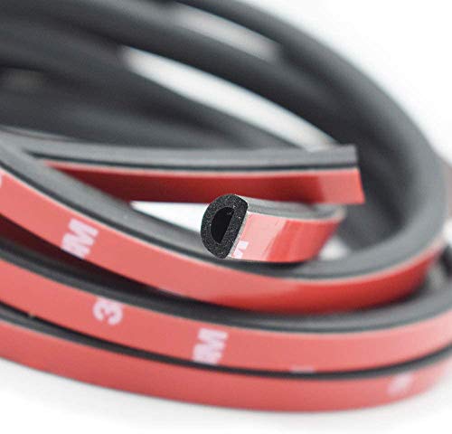 Automaze D-Shape Weatherstrip Door Seal Beading 10mm Height X 7mm Width Automotive Window Door Soundproofing, Insulation Trim, 4 Meters