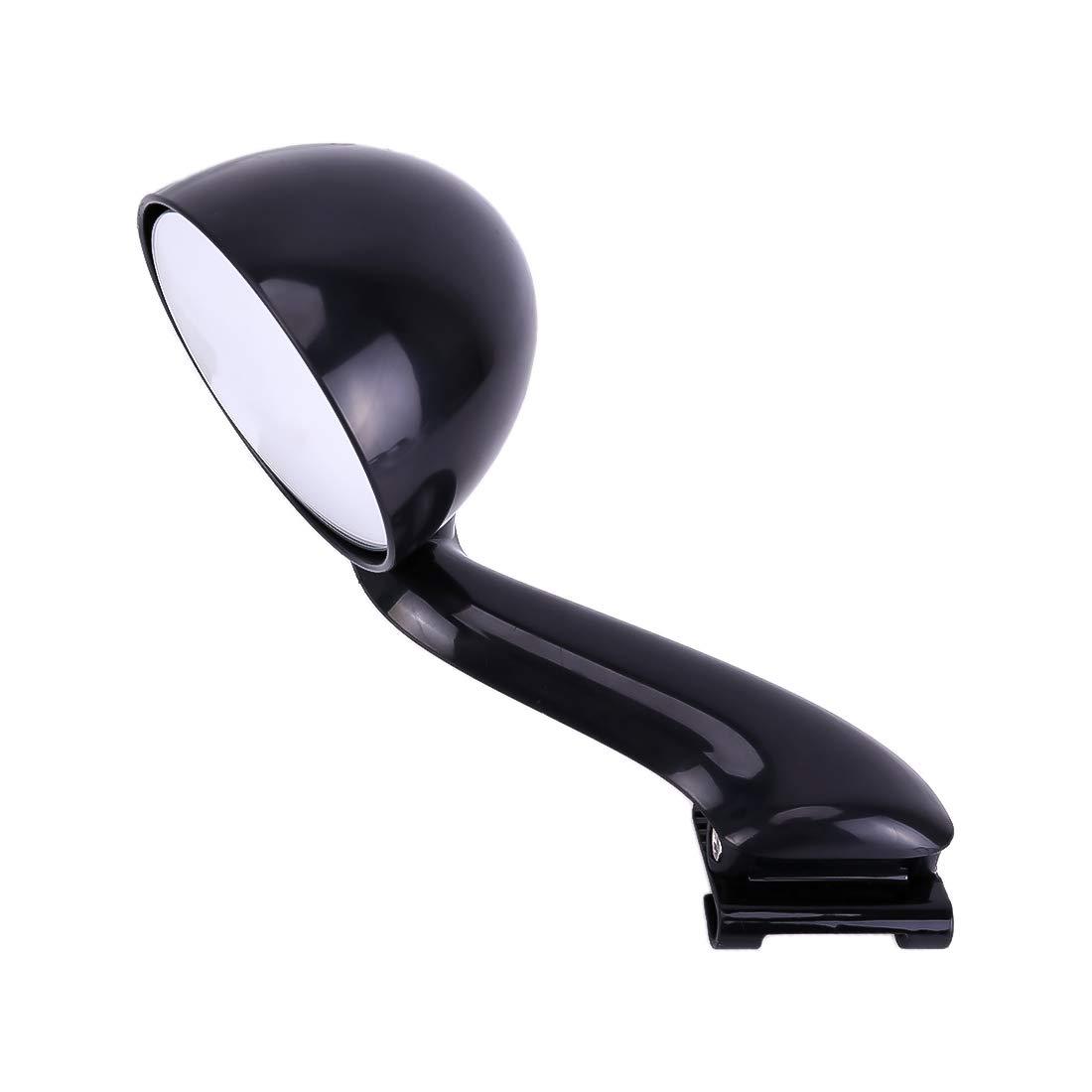 Adjustable blind spot mirror on car side mirror, white car & black spot mirror