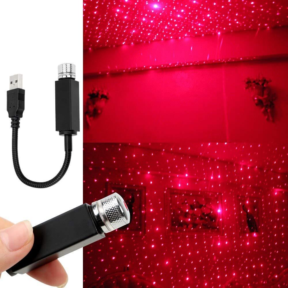 Car USB Led Atmosphere Ambient Star Light car interior lights for all cars,  Red Colour