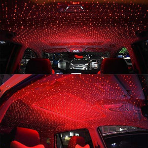 Car roof interior light in red color