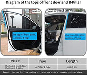 Car Door Rubber Beading Seal Z-Type installation diagram for A-pillar and B-pillar