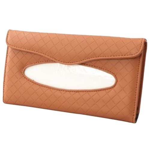 Car Sun Visor Back Seat Tissue Napkin Box Holder for Car-Brown