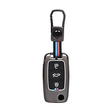 Load image into Gallery viewer, Automaze Metal 3 Button Flip Key Cover Compatible with Volkswagen Cars with 3 Front Buttons (Zinc Alloy + Silicone, 3 Button), VW-A Model