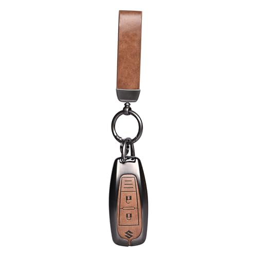 Suzuki 3-Button Metal Key Cover complete assembled look with key ring