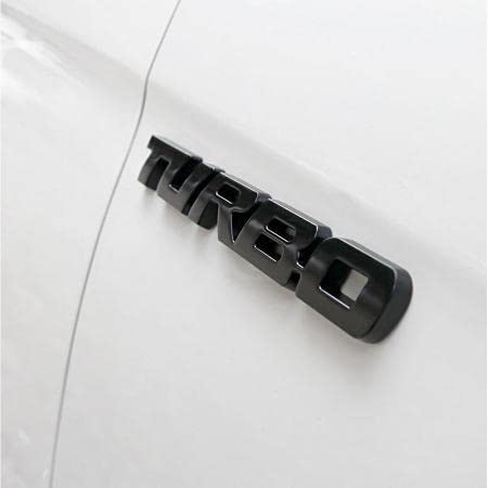 Automaze Self Adhesive Turbo Metal Sticker Logo Badge 3D Emblem Car Sticker, 12.8 X 1.8cm