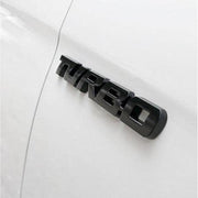 Automaze Self Adhesive Turbo Metal Sticker Logo Badge 3D Emblem Car Sticker, 12.8 X 1.8cm