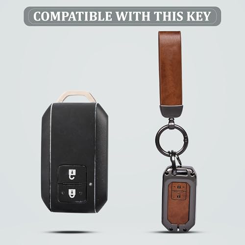 Automaze Metal 2 Button Keyless Key Cover Compatible with Suzuki Cars with 2 Front Buttons, Model C2