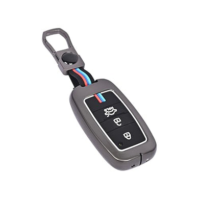 Automaze Metal 4 Button Keyless Cover Compatible with Kia Cars with 3 Front Buttons (Zinc Alloy + Silicone, 4 Button), Kia-A3 Model