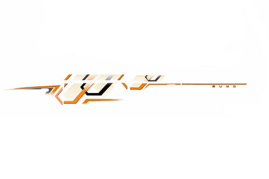 Quara Automaze Car Side Decal Full Body Sticker Graphics, Color Orange Black for Tata Sumo 0173