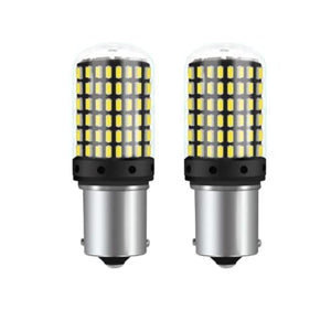 Automaze 1156 BA15S 180 Degree P21W Led Turn Signal Bulb, Front Rear Backup Light, Canbus Error Free, 2800Lumen 3014 Chipset 144SMD (Pack of 2)
