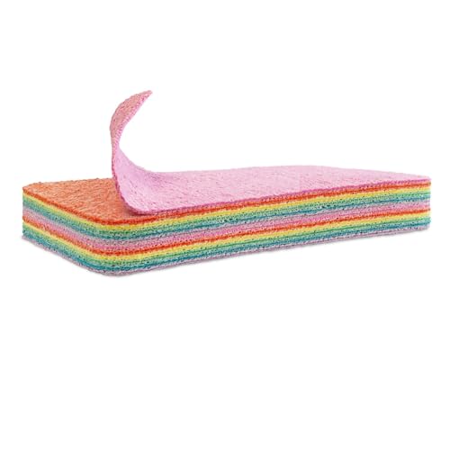Automaze Rainbow Dish Cleaning Sponge Rainbow Rag, Reusable Double Sided Dish Sponge 12-Layer Microfiber Cloth Scrub Sinks,Pots, Pans for Car, Glass, Furniture Kitchen Scrubber for Dishes