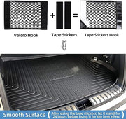 Car Trunk Cargo Net with Velcro Hook and Tape Stickers for Smooth Surface Installation