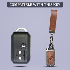 Automaze Metal 3 Button Keyless Key Cover Compatible with Suzuki Cars with 3 Front Buttons, Model C3