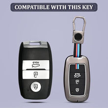 Load image into Gallery viewer, Automaze Metal 4 Button Keyless Cover Compatible with Kia Cars with 3 Front Buttons (Zinc Alloy + Silicone, 4 Button), Kia-A3 Model