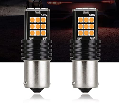 Automaze 1156 BA15S 180 Degree P21W Led Turn Signal Bulb, Front Rear Backup Light, Canbus Error Free, 3030 Chipset 24 SMD (Pack of 2)