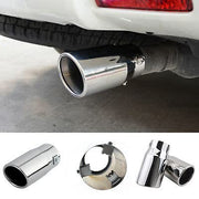 Automaze Universal Fit Car Exhaust Tail Muffler Tip Show Pipe 63mm, Curved Oval, Stainless Steel(Model-A88)