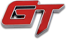 Load image into Gallery viewer, Automaze Chrome Metal GT Logo Car Emblem Premium 3D Badge Auto Racing Sport Sticker Exterior Grand Tourer Decal (Red, Chrome)