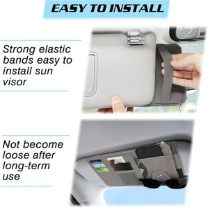 Automaze Car Sun Visor Organizer, Auto Interior Accessories Pocket Organizer - Car Truck Storage Pouch Holder, with Multi-Pocket Net Zipper