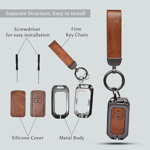 Automaze Metal 2 Button Keyless Key Cover Compatible with Suzuki Cars with 2 Front Buttons, Model C2