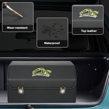 Load image into Gallery viewer, Automaze Car Trunk Organizer, PU Leather Trunk Cargo Organizer, Collapsible Portable Car Storage Organizer SUV, Grocery, Camping