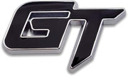 Automaze Chrome Metal GT Logo Car Emblem Premium 3D Badge Auto Racing Sport Sticker Exterior Grand Tourer Decal (Black,Chrome)