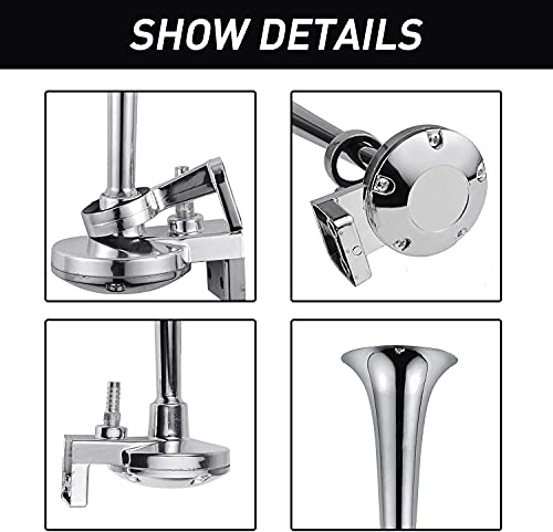 Automaze Super Loud 150DB Train Horn Kit - 12V Air Horn Complete Kit for Trucks, Cars and Bikes