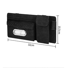 Load image into Gallery viewer, Automaze Suede Sun Visor Organizer Tissue Napkin Box Holder, with Sunglass Holder, Card Slot, Pen Holder
