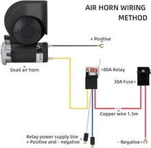 Load image into Gallery viewer, Automaze Car Air Horn 12V With Compressor and Relay, Wiring Compact Auto Nautilus Super Loud Kit for Truck Car Motorcycle