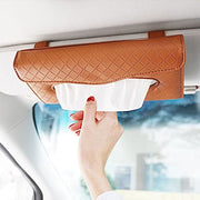 Car Sun Visor Back Seat Tissue Napkin Box Holder for Car-Brown
