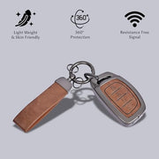 Automaze Metal 4 Button Keyless Key Cover Compatible with Hyundai Cars with 4 Front Buttons, Model A4B