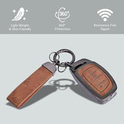 Automaze Metal 4 Button Keyless Key Cover Compatible with Hyundai Cars with 4 Front Buttons, Model A4A