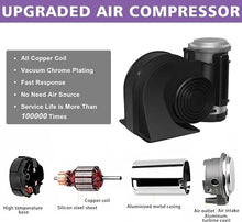 Load image into Gallery viewer, Automaze Car Air Horn 12V With Compressor and Relay, Wiring Compact Auto Nautilus Super Loud Kit for Truck Car Motorcycle