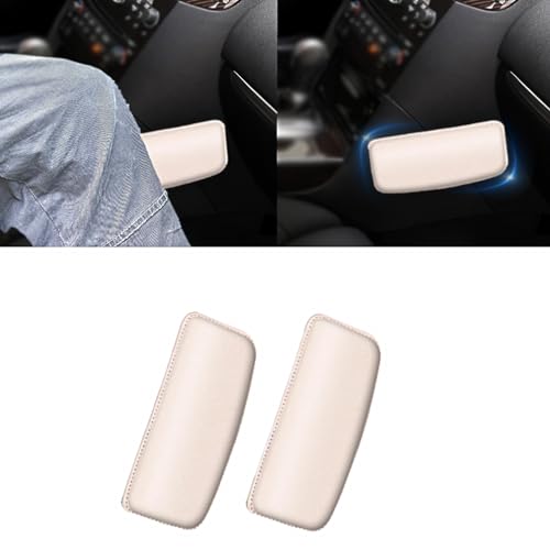 This knee cushion soft pad is a 28mm thick latex sponge accessory wrapped in premium cowhide leather for car console and door support. It measures 180mm x 80mm and installs easily with double-sided adhesive to provide comfortable joint relief during long drives.