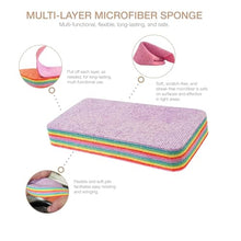 Load image into Gallery viewer, Automaze Rainbow Dish Cleaning Sponge Rainbow Rag, Reusable Double Sided Dish Sponge 12-Layer Microfiber Cloth Scrub Sinks,Pots, Pans for Car, Glass, Furniture Kitchen Scrubber for Dishes