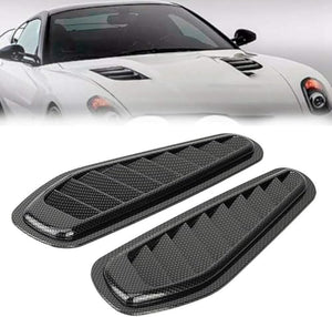 Automaze 2pc Car Air Flow Intake Decorative Scoop Bonnet Vent Hood Cover Universal Air Flow Vent Protection Cover
