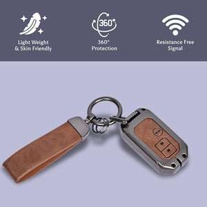 Automaze Metal 3 Button Keyless Key Cover Compatible with Suzuki Cars with 3 Front Buttons, Model C3