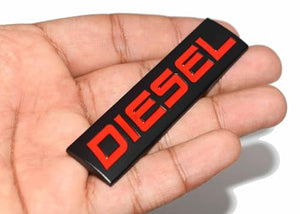 Automaze Diesel Emblem 3D Metal Car Badges Emblems Trunk Rear Fender Emblem compataibe with Tailgate Side Sticker Badge Car Decals (Chrome Color)