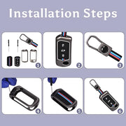 Automazd Metal 3 Button Flip Key Cover Compatible with Mahindra Scorpio, Marazzo | XUV 300, XUV 700 | XUV 400 EV | Bolero | Thar | TUV