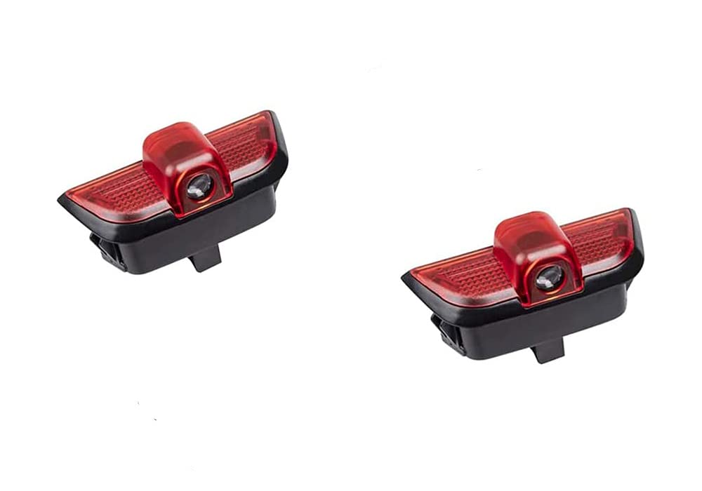 Automaze Mercedes Ghost Projector Puddle Lights with Red Housing and LED Lens