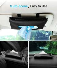 Load image into Gallery viewer, Car Visor Tissue Holder, Tissue Holder for Car, Mask Holder for Car Visor, PU Leather Tissue Box Holder, Wipes Case for Car Visor, Universal Mask Dispenser for Car Napkin Holder for Car Tissue