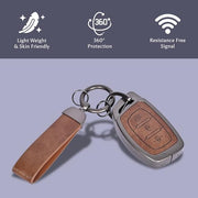 Automaze Metal 3 Button Keyless Key Cover Compatible with Hyundai Cars with 3 Front Buttons, Model A3