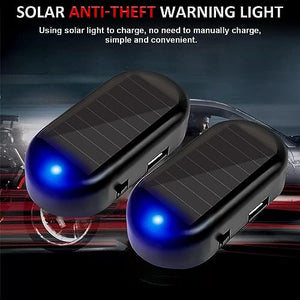 Car Solar Power Simulated Dummy Alarm, Anti-Theft LED Flashing Security Light Fake Lamp, Automotive Warning Interior Safety Lights with USB Charger Port, Car Accessories Universal for Most Cars